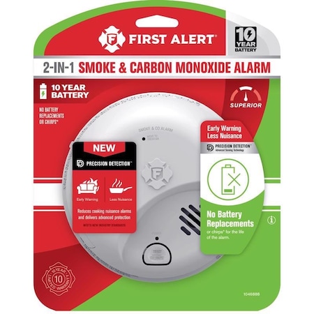 First Alert First Alert 10 Year Battery-Powered Ionization Smoke and Carbon Monoxide Detector 1 each 1046888